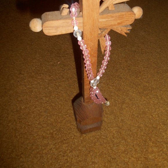 Unique Wooden Cross Rosary Religious Decor Vintage - Picture 4 of 4